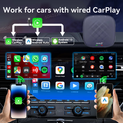 CarlinKit 8G+128G Android 13 CarPlay TV AI Box Ultra QCM6125 8-Cores Wireless CarPlay& Android Auto GPS For YouTube Netflix IPTV