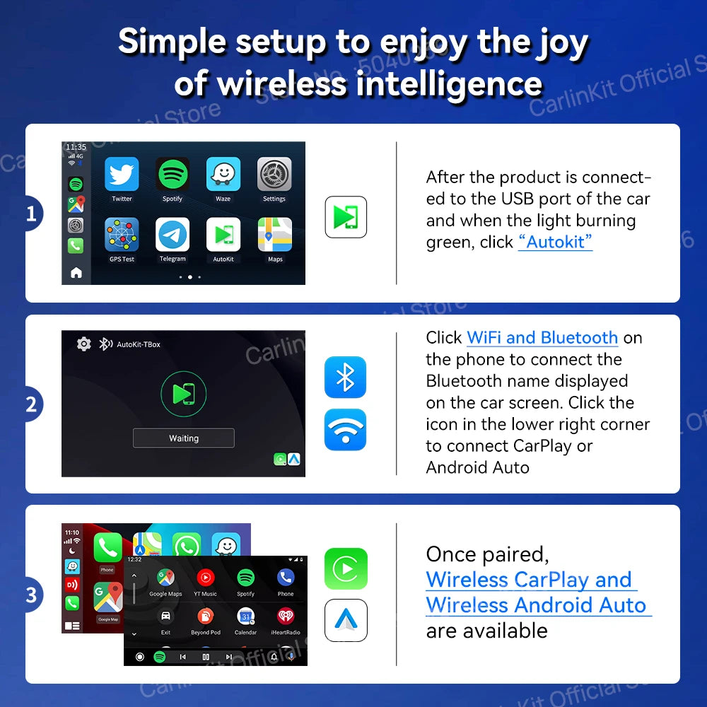 CarlinKit 8G+128G Android 13 CarPlay TV AI Box Ultra QCM6125 8-Cores Wireless CarPlay& Android Auto GPS For YouTube Netflix IPTV