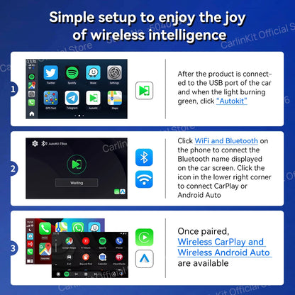CarlinKit 8G+128G Android 13 CarPlay TV AI Box Ultra QCM6125 8-Cores Wireless CarPlay& Android Auto GPS For YouTube Netflix IPTV